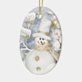 Cold Winter Snowman Keramisch Ornament (Links)