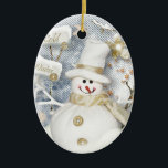 Cold Winter Snowman Keramisch Ornament<br><div class="desc">Cold Winter Snowman</div>