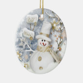 Cold Winter Snowman Keramisch Ornament (Rechts)