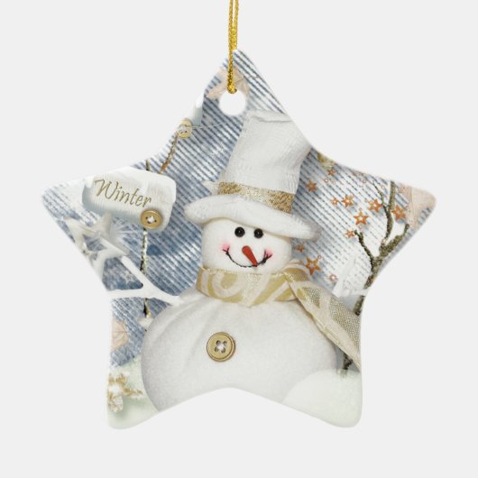 Cold Winter Snowman Keramisch Ornament (Voorkant)
