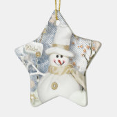 Cold Winter Snowman Keramisch Ornament (Links)
