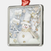 Cold Winter Snowman Metalen Ornament (Links)