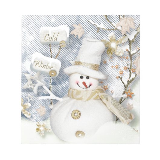 Cold Winter Snowman Notitieblok (Voorkant)