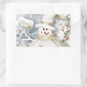 Cold Winter Snowman Rechthoekige Sticker (Tas)