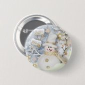 Cold Winter Snowman Ronde Button 5,7 Cm (Voorkant /achterkant)
