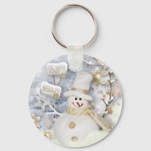 Cold Winter Snowman Sleutelhanger (Voorkant)