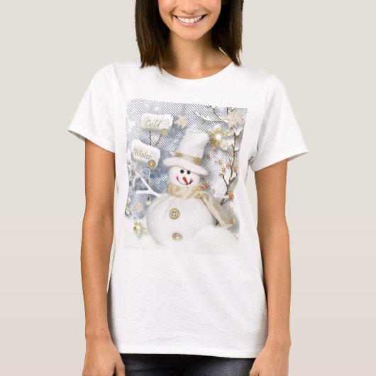 Cold Winter Snowman T-shirt (Voorkant)