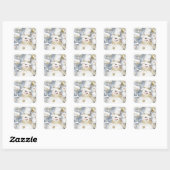 Cold Winter Snowman Vierkante Sticker (Vel)