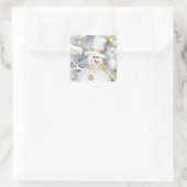 Cold Winter Snowman Vierkante Sticker (Tas)