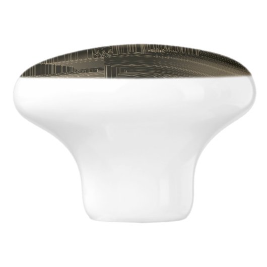 Colden Halls Art Deco Keramische Knop (Zijkant)