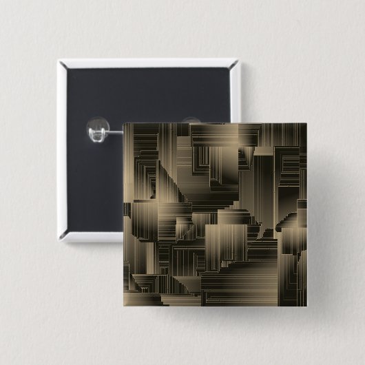 Colden Halls Art Deco Vierkante Button 5,1 Cm (Voorkant /achterkant)