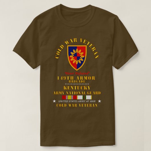 ColdVet 149th Armor Brigade Kentucky ARNG w COLD S T-shirt (Design voorkant)