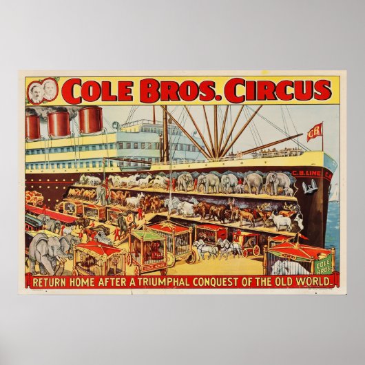 Cole Bros Circus geeft Home Poster (Voorkant)