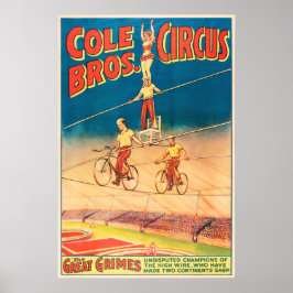 COLE BROTHERS CIRCUS Aerial Acrobat  Show Poster