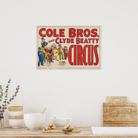 Cole Brothers en Clyde Beatty Circus Poster (Keuken)