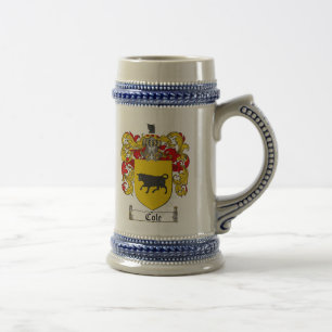 Cole Coat of Arms Stein / Cole Family Crest Stein Bierpul