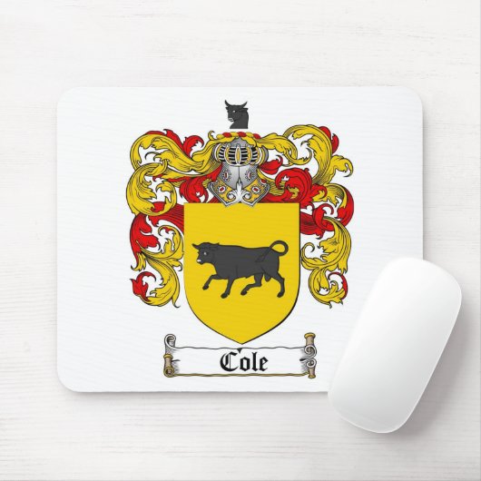 COLE FAMILY CREST - COLE COAT OF ARMS MUISMAT (Met muis)