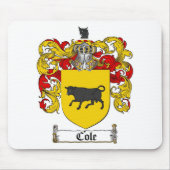 COLE FAMILY CREST - COLE COAT OF ARMS MUISMAT (Voorkant)