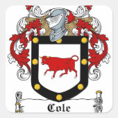 Cole-Irish-Crest Vierkante Sticker (Voorkant)