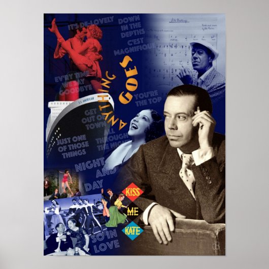 Cole Porter Collage Portrait Poster (Voorkant)