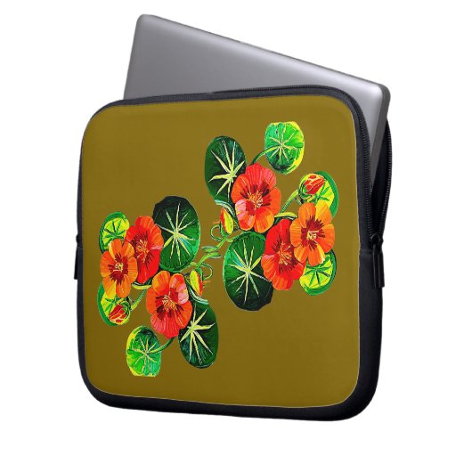 coleção Flores do Brasil capuchinha,  Laptop Sleeve (Voorkant Links)