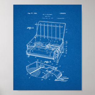 Coleman Camp Stove Patent - Blauwdruk Poster