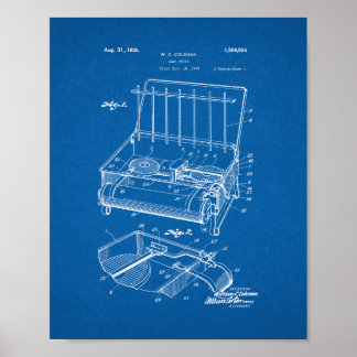 Coleman Camp Stove Patent - Blauwdruk Poster