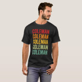 Coleman County Texas Rainbow Text Design T-shirt (Voorkant volledig)