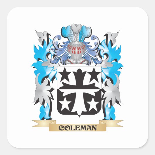 Coleman Wapenschild - Family Crest Vierkante Sticker (Voorkant)