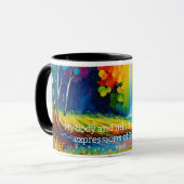 Colerful mantra mok om je ware waarde te realisere (Voorkant links)