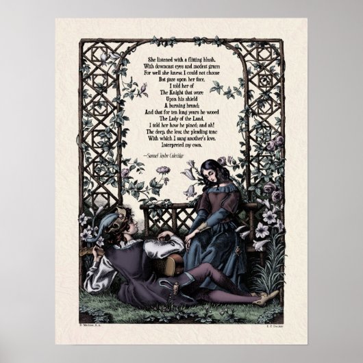 Coleridge "Love" Victoriaans poëzie Art 17x22 Poster (Voorkant)