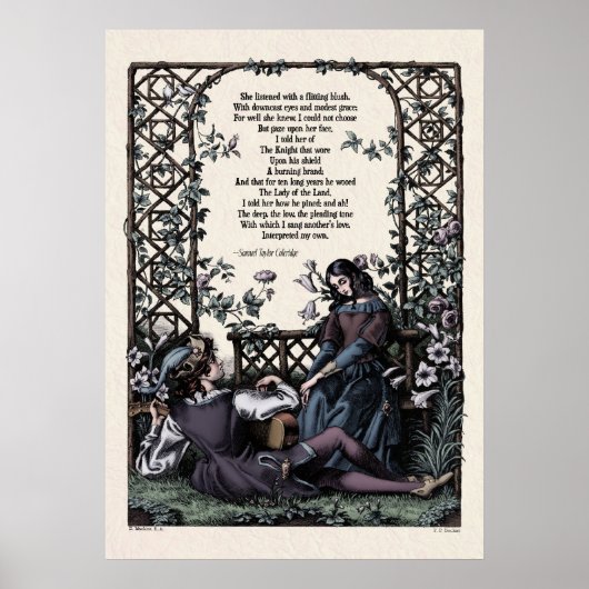 Coleridge "Love" Victoriaans poëzie Art 20x28 Poster (Voorkant)