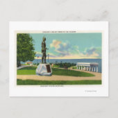 Coles Hill Uitzicht van het Massasoit-standbeeld Briefkaart (Voorkant)