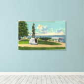 Coles Hill Uitzicht van het Massasoit-standbeeld Canvas Afdruk (Insitu (Houten vloer))