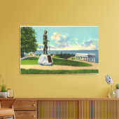 Coles Hill Uitzicht van het Massasoit-standbeeld Canvas Afdruk (Insitu (Woonkamer))