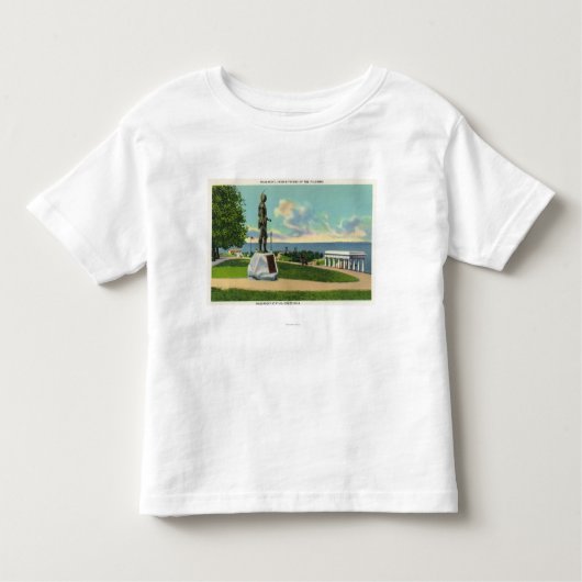 Coles Hill Uitzicht van het Massasoit-standbeeld Kinder Shirts (Voorkant)