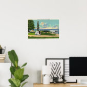 Coles Hill Uitzicht van het Massasoit-standbeeld Poster (Thuiskantoor)