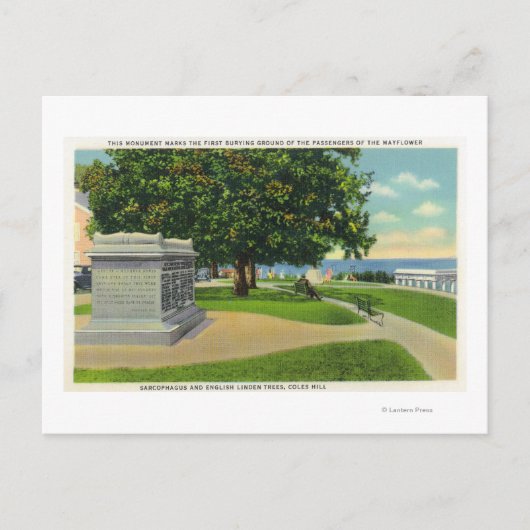 Coles Hill Uitzicht van Mayflower Burial Monument Briefkaart (Voorkant)