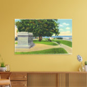 Coles Hill Uitzicht van Mayflower Burial Monument Canvas Afdruk (Insitu (Woonkamer))