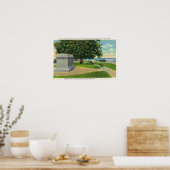 Coles Hill Uitzicht van Mayflower Burial Monument Poster (Keuken)