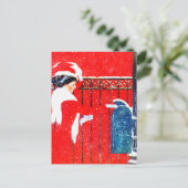 Coles Phillip Victoriaans Kerstmis Feestdagenkaart (Staand voorkant)