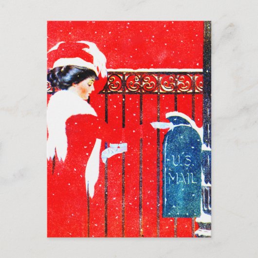 Coles Phillip Victoriaans Kerstmis Feestdagenkaart (Voorkant)