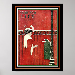 Coles Phillips 1909 Life-Hoesje voor kerstmis 12 x Poster