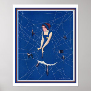 Coles Phillips Deco Spider Web Life Hoesje 16 x 20 Poster