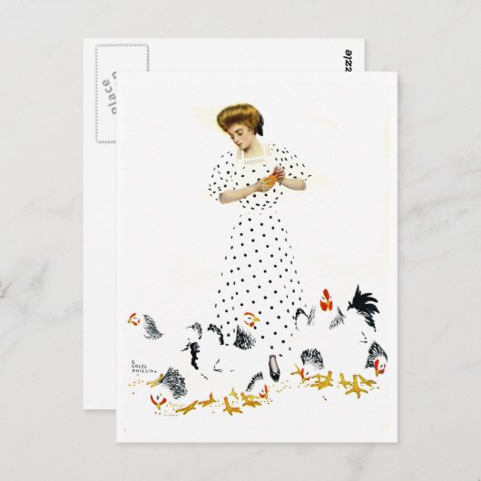 Coles Phillips Fadeaway Boerendochter Briefkaart (Voorkant / Achterkant)