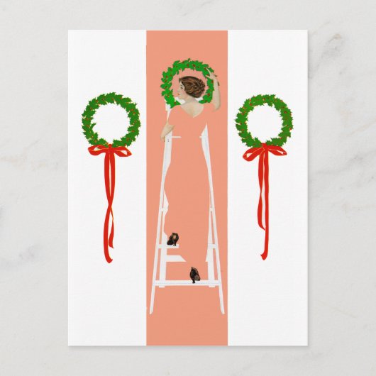 Coles Phillips Fadeaway Christmas Deck De Zalen Feestdagenkaart (Voorkant)