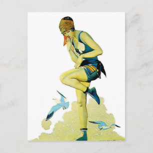 Coles Phillips "Fadeaway Girl" "A Quick Dip" Briefkaart