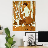 Coles Phillips "Fadeaway Girl" Autumn Walk Hoesje Poster (Thuiskantoor)