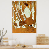 Coles Phillips "Fadeaway Girl" Autumn Walk Hoesje Poster (Keuken)