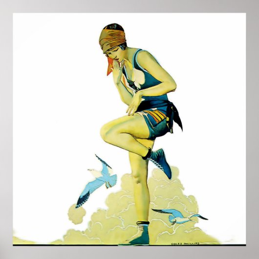 Coles Phillips ‘Fadeaway Girl’ “Een snelle duik” Poster (Voorkant)